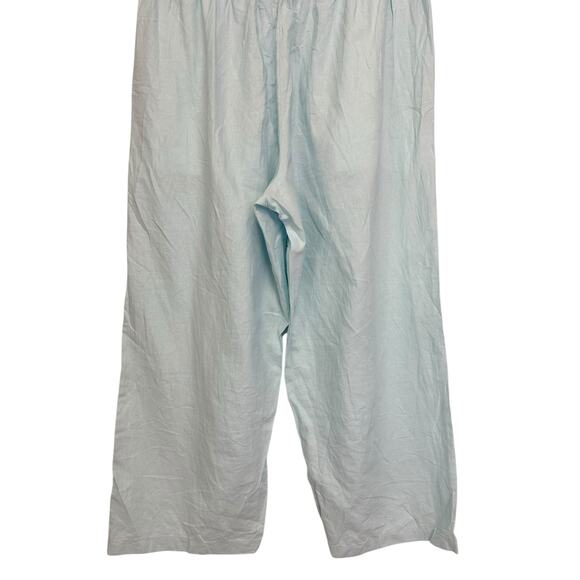 J. Crew Linen Cotton Blend Wide Leg Paperbag Pants Soft Aqua Blue BG359 Size M - Picture 8 of 11